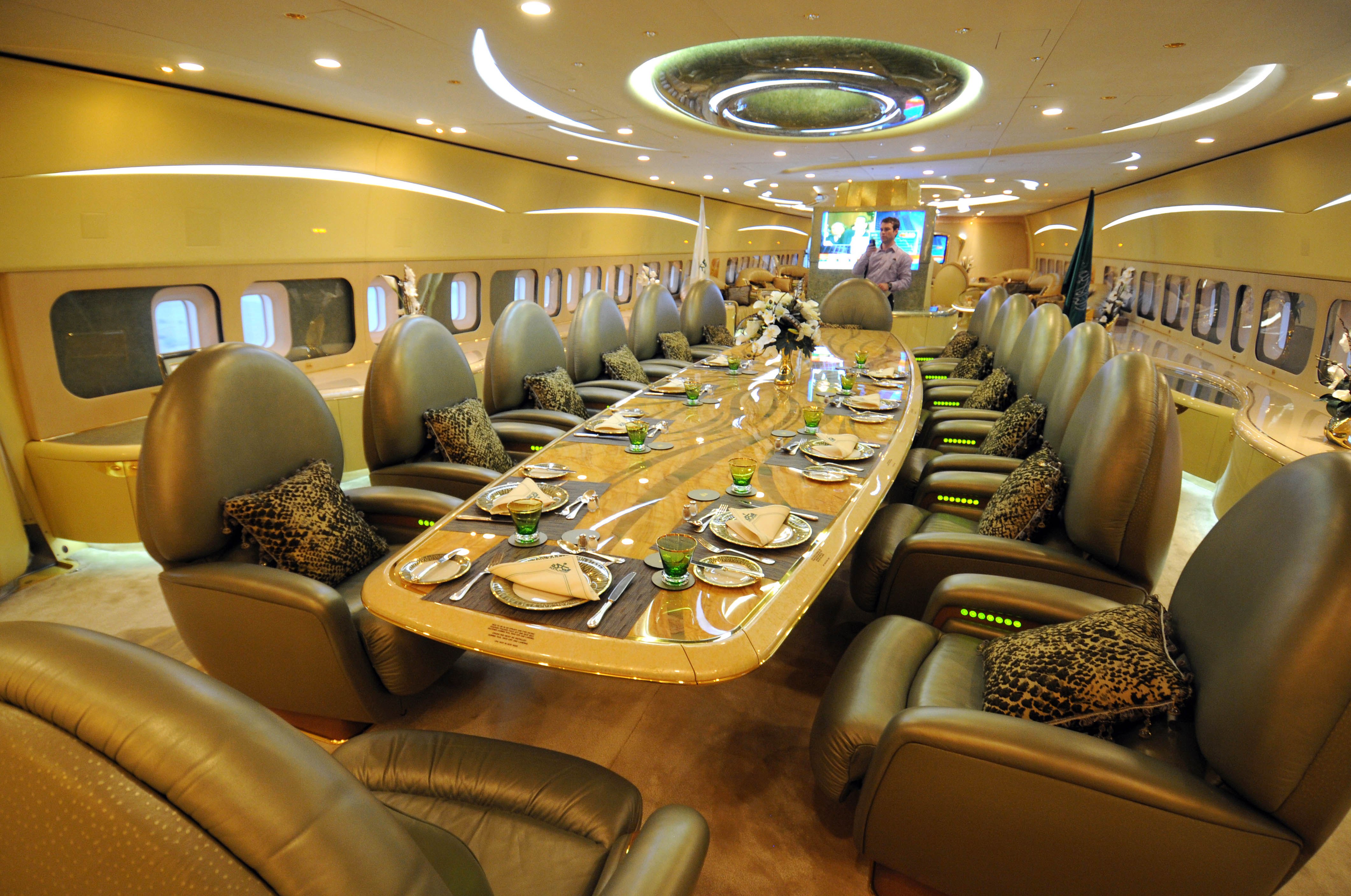 The family's fleet of private planes are decked out like palaces