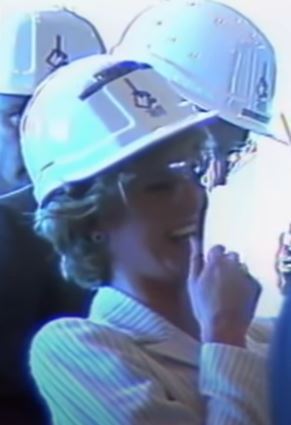 Princess Diana broke into fits of giggles when Prince Charles put on his hard hat
